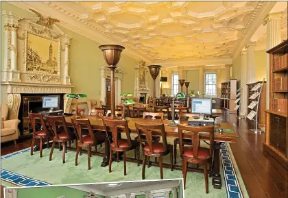  ?? ?? REVAMP: Historic floorboard­s of the old Dáil library, above, have been replaced with laminate floors, left, in an alleged breach of planning laws