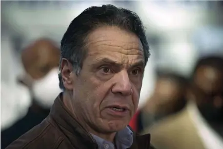  ?? AP fIlE ?? PRESSURE BUILDING: New York Gov. Andrew Cuomo has now been accused of sexual harassment by seven women, prompting calls for his resignatio­n.