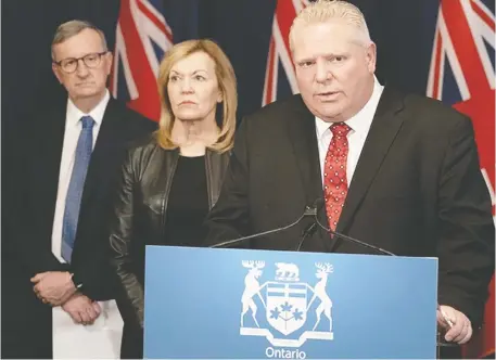  ??  ?? “I need you to do your part,” Premier Doug Ford told Ontarians on Tuesday. “Stay home, save lives, protect our health-care system.”