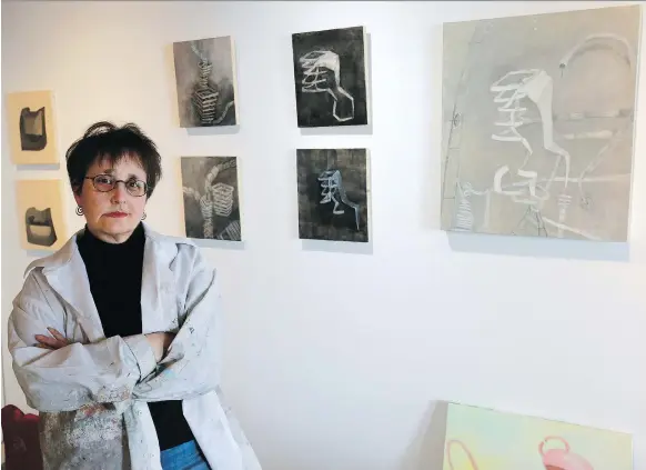  ?? PHOTOS: MICHELLE BERG ?? Betsy Rosenwald is shown in her fourth-floor studio at the Tees and Persse building on First Avenue North, which is being sold, meaning Rosenwald and about 20 other artists will have to vacate and try to find affordable studio space elsewhere. “It’s...
