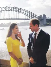  ?? Picture: GETTY IMAGES ?? IT MUST BE LOVE: The Duchess and Duke of Cambridge in front of the Sydney Harbour Bridge this week