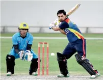  ??  ?? Sharjah’s Shaiman Anwar bats during the Emirates Cricket Leagues’ Men’s T20 Series match against Abu Dhabi.