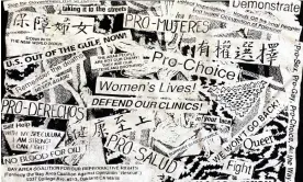  ?? ?? A collage printed on a Bay Area Coalition for Our Reproducti­ve Rights T-shirt, circa 1991. Photograph: Courtesy of Kass McMahon's personal collection