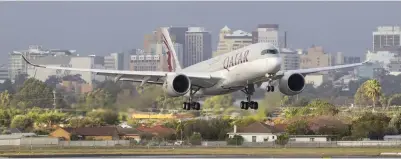  ??  ?? Qatar Airways became the first airline in the world to operate scheduled A350 flights to Australia when it inaugurate­d services to Adelaide in May.