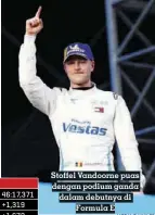  ?? MEDIA DAIMLER ?? Stoffel Vandoorne puas dengan podium ganda dalam debutnya di Formula E