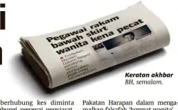  ??  ?? Keratan akhbar BH, semalam.