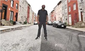  ??  ?? Davon Mayer on Bennet Place, his old home in west Baltimore Photograph: JM Giordano for the Guardian