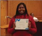  ?? Submitted photo ?? London Willis, a sixth-grader at Washington Middle School, was recognized as El Dorado School District’s Student of the Month at the district’s Board meeting Monday.