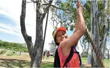  ??  ?? Made Dellaquagl­ia takes on the high ropes.