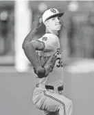  ?? NATHAN J. FISH/THE OKLAHOMAN ?? Oklahoma left-hander Jace Miner pitches against Dallas Baptist on March 19 in Norman.