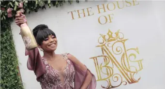  ?? | NHLANHLA PHILLIPS African News Agency (ANA) ?? TELEVISION personalit­y Bonang Matheba is seen at the launch of her Sparkling Wine The House of BNG at Riboville Boutique Hotel, Waterfall Equestrian Estate, Joburg.