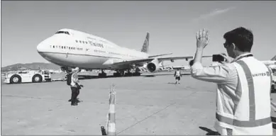  ??  ?? The last United Airlines Boeing747 took to the friendly skies from San Francisco Internatio­nal Airport. (Photo: california­dolphin)