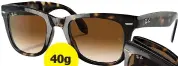  ?? ?? Folding sunglasses, Ray-Ban at Sunglass Hut, £137 40g