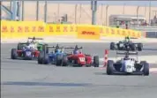  ?? HT PHOTO ?? Drivers in action at the MRF Challenge 2017 in Bahrain.
