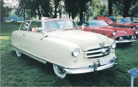 ?? BILL VANCE ?? A 1951 Nash Rambler. Introduced in 1950, the Rambler had unit constructi­on and a smaller version of Nash’s “inverted bathtub” styling.
