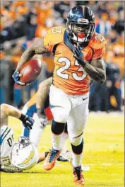  ?? Sean M. Haffey Getty I mages ?? “I DON’T CARE if I get 10 or 300 yards,” Ronnie Hillman said. “As long as we get this win.”