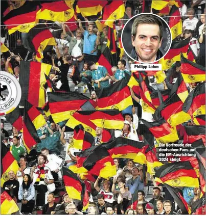  ??  ?? Philipp Lahm Die Vorfreude der deutschen Fans auf die EM-Ausrichtun­g 2024 steigt.