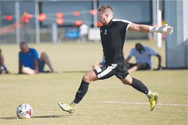  ?? Picture: ANNA ROGERS ?? TEST RUN: Cairns FC’s potential new import Danny Knight in action during the trial match against NQ United.