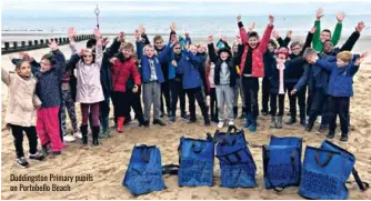  ?? ?? Duddingsto­n Primary pupils on Portobello Beach