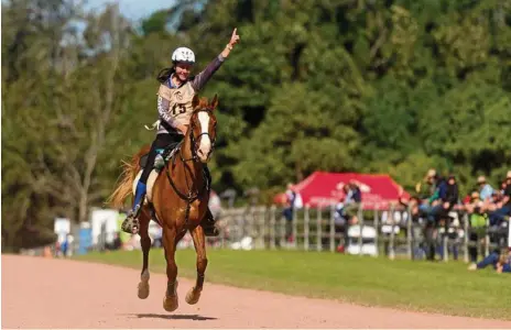 ?? PHOTO: COLIN MCLELLAN ?? GOLDEN RIDE: Mary Valley endurance rider Kaylea Maher won this year’s Tom Quilty Gold Cup on Matta Mia Dimari, who she always believed could carry her to victory.