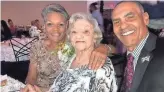  ??  ?? Arizona State football coach Herm Edwards poses with his mother, Martha (center), and sister Irvina Perez at a family wedding on June 30.