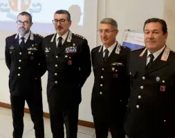  ??  ?? Arrivi e partenze Da sinistra Minetti, Carrozza, Mazzanti e Ciocia (foto Sartori)