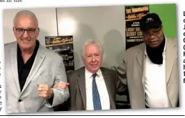  ?? ?? Legends: our man Jeff Powell chats to Cooney (left) and Holmes about their historic 1982 title fight