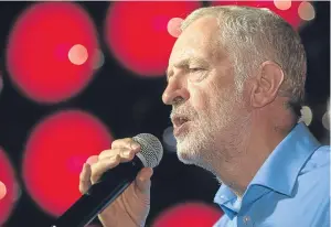  ?? Picture: Tina Norris. ?? Jeremy Corbyn addressing supporters in Kirkcaldy.