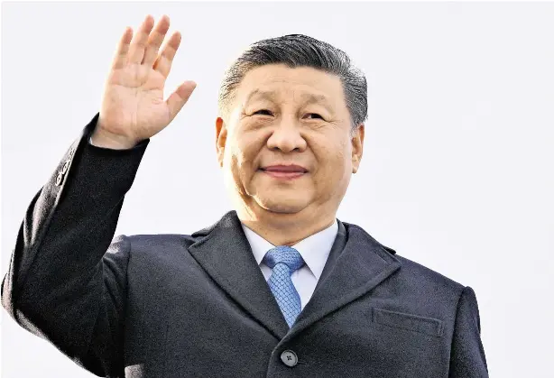  ?? FOTO: PICTURE ALLIANCE/ANADOLU ?? Diplomatis­che Machtdemon­stration: Der chinesisch­e Präsident Xi Jinping hat keine Zeit für deutsche Spitzenpol­itiker.