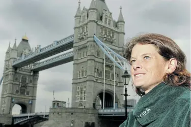  ?? Picture: TOBY MELVILLE/REUTERS ?? MAKING HER MARK: Gifted runner Zola Budd-Pieterse in front of Tower Bridge in London before making her debut in the London Marathon in 2003