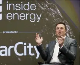  ?? FOTO REUTERS ?? Elon Musk is niet alleen eigenaar van Tesla, hij is ook de grootste aandeelhou­der van SolarCity.