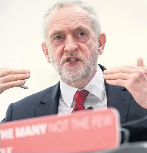  ??  ?? MESSAGE Corbyn delivering his speech in Coventry on Monday. Picture: Getty Images