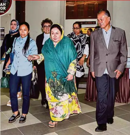  ?? PIC BY ASWADI ALIAS ?? Former prime minister Datuk Seri Najib Razak’s wife, Datin Seri Rosmah Mansor, arriving at the Kuala Lumpur High Court yesterday.