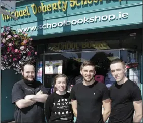  ??  ?? Neill Ryan, Sophia McDonald, Tadhg Devlin, Shane Horan of Michael Doherty’s on the Main Street in Bray.