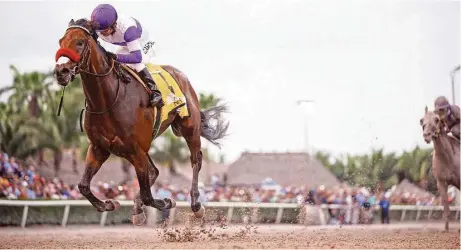  ?? Coglianese Photos ?? Nyquist is coming off a dominating victory in the Florida Derby, where he took the lead and never looked back, winning by 3¼ lengths.