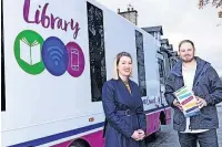  ?? ?? Visit Jenny Gilruth MSP met with Toby Tollan on board a mobile library in Deanston