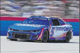  ?? Tony Gutierrez
The Associated Press ?? Kyle Larson, the 2021 NASCAR Cup champ, has a series-leading five top-five finishes this year, including second last weekend.