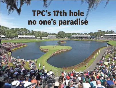  ?? PETER CASEY/USA TODAY SPORTS ?? Although the 17th hole is just 137 yards long, the field is a combined 762 over par on it during The Players in the last 15 years and 703 balls have wound up in the water.