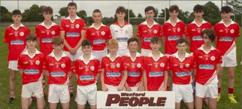  ??  ?? The Mon ageer-Boolavogue squad prior to Monday’s defeat in Camolin.