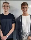  ??  ?? William Bradford Academy saw out its final year as a stand-alone school with its best ever A-level and BTEC results. It merges with Heathfield Academy to become Heath Lane Academy later this month. Pictured: Adam Whale and Jack Higgerson