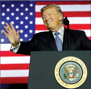  ?? AP/ALEX BRANDON ?? “This is a revolution­ary change, and the biggest winners will be middle-class workers,” President Donald Trump said in unveiling his tax plan Wednesday at the Indiana State Fairground­s in Indianapol­is.