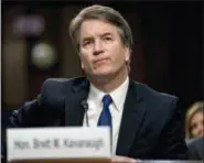  ?? ANDREW HARNIK - THE ASSOCIATED PRESS ?? President Donald Trump’s Supreme Court nominee, Brett Kavanaugh, a federal appeals court judge, appears before the Senate Judiciary Committee on Capitol Hill in Washington, Tuesday, Sept. 4, to begin his confirmati­on to replace retired Justice Anthony Kennedy.