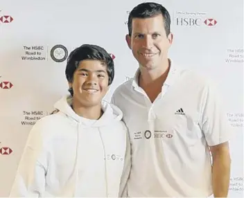  ??  ?? Tim Henman with Euan Wilson-Baig during the HSBC Road to Wimbledon in London