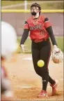  ?? Brian A. Pounds / Hearst Connecticu­t Media ?? Masuk pitcher Kathryn Gallant delivers to the plate against St. Joseph on Thursday.