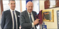  ?? FM4748712 ?? Chairman Peter Feacey and MP Damian Green unveiling the plaque