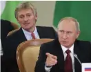  ??  ?? Peskov och Putin.