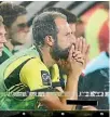  ??  ?? Phoenix captain Andrew Durante sits on the bench during a loss at Westpac Stadium this season.