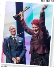  ??  ?? BELOW: A triumphant winner – Debra at the 2016 Attitude Awards ceremony, with ACC CEO Scott Pickering.
