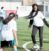  ?? ?? More than a hundred girls took part in the Let Girls Play session at Arbour Park.