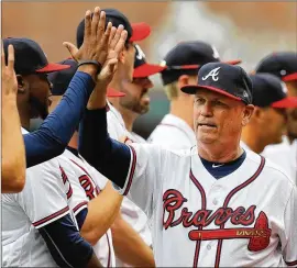  ?? CURTIS COMPTON / CCOMPTON@AJC.COM ?? “We’re 18 games over .500 after being 18 games under last year. That says a lot for these guys, the organizati­on, the whole shooting match. It was a good, solid, productive year,” says Braves manager Brian Snitker.